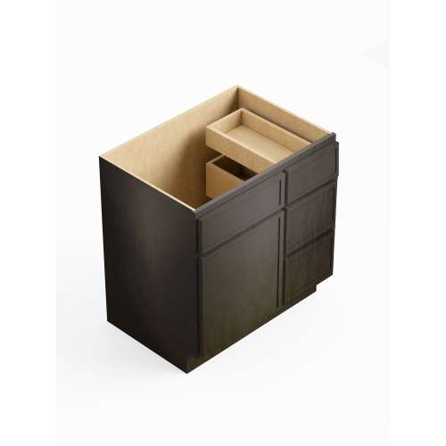 SMV3021DR-RTA-FR02-SG Framington 30-in x 21-in x 35-in Ready to Assemble Latitude Vanity Combo Base Cabinet With Three Drawers on Right, Smokey Grey