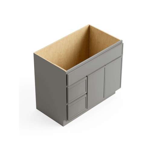 SMV3621DL-2D-RTA-FR02-LG Framington 36-in x 21-in x 35-in Ready to Assemble Latitude Vanity Combo Base Cabinet With Two Drawers on Left, Light Grey