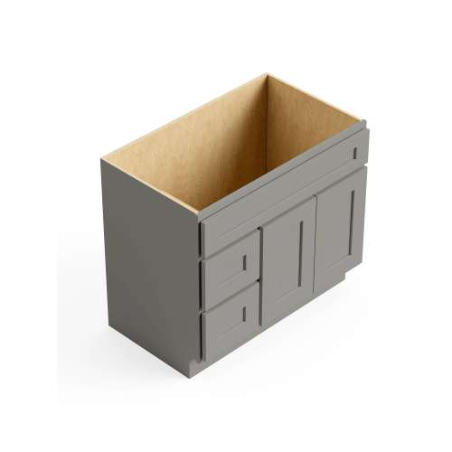 SMV3621DL-2D-RTA-FR01-LG Framington 36-in x 21-in x 35-in Ready to Assemble Remington Vanity Combo Base Cabinet With Two Drawers on Left, Light Grey