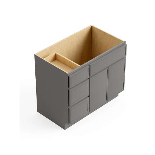 SMV3621DL-RTA-FR02-LG Framington 36-in x 21-in x 35-in Ready to Assemble Latitude Vanity Combo Base Cabinet With Three Drawers on Left, Light Grey