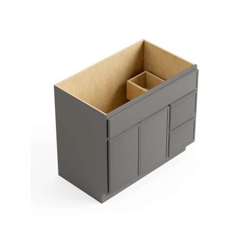 SMV3621DR-2D-RTA-FR02-LG Framington 36-in x 21-in x 35-in Ready to Assemble Latitude Vanity Combo Base Cabinet With Two Drawers on Right, Light Grey