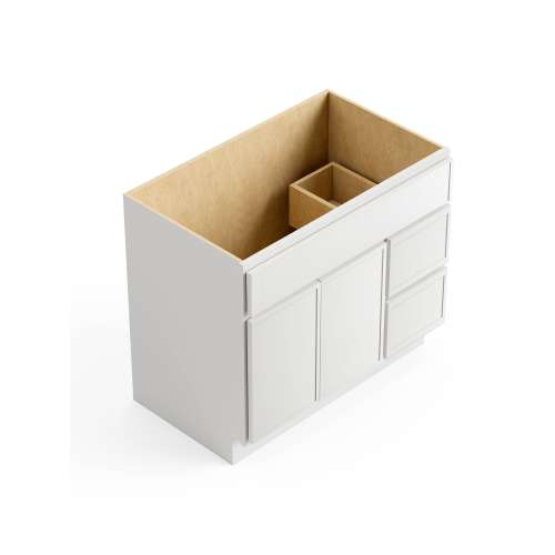 SMV3621DR-2D-RTA-FR02-WH Framington 36-in x 21-in x 35-in Ready to Assemble Latitude Vanity Combo Base Cabinet With Two Drawers on Right, White