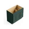SMV3621DR-2D-RTA-FR01-GR Framington 36-in x 21-in x 35-in Ready to Assemble Remington Vanity Combo Base Cabinet With Two Drawers on Right, Green
