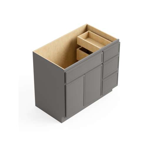 SMV3621DR-RTA-FR02-LG Framington 36-in x 21-in x 35-in Ready to Assemble Latitude Vanity Combo Base Cabinet With Three Drawers on Right, Light Grey