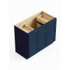 SMVDDB42-RTA-FR01-NB Framington 42-in x 21-in x 35-in Ready To Assemble Remington Vanity Combo Base Cabinet With Double Drawer Stack, Navy Blue