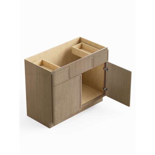 SMVSD48-RTA-FR02-TW Framington 48-in x 21-in x 35-in Ready to Assemble Latitude Vanity Combo Base Cabinet, Tan Wood