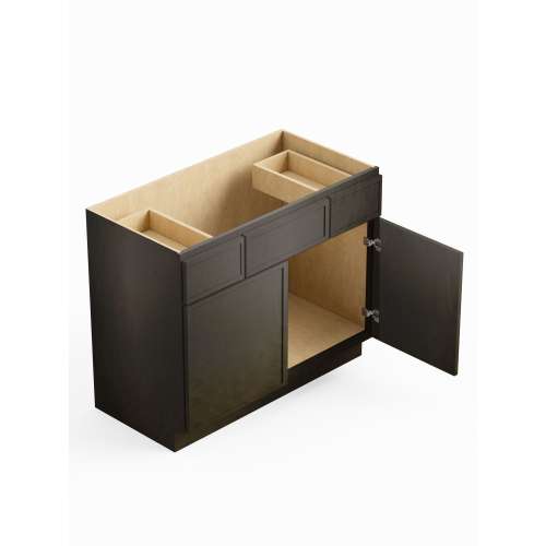 SMVSD42-RTA-FR02-SG Framington 42-in x 21-in x 35-in Ready to Assemble Latitude Vanity Combo Base Cabinet, Smokey Grey