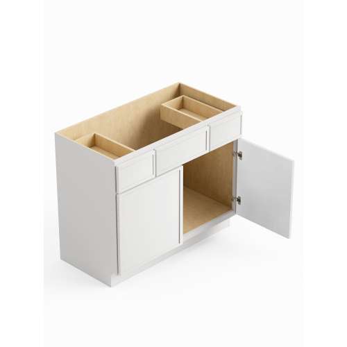 SMVSD36-RTA-FR02-WH Framington 36-in x 21-in x 35-in Ready to Assemble Latitude Vanity Combo Base Cabinet, White