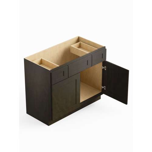 SMVSD36-ASM-FR01-SG Framington 36-in x 21-in x 35-in Assembled Remington Vanity Combo Base Cabinet, Smokey Grey