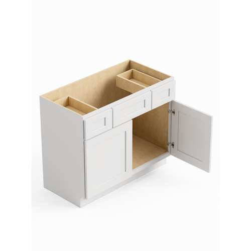 SMVSD36-ASM-FR01-WH Framington 36-in x 21-in x 35-in Assembled Remington Vanity Combo Base Cabinet, White