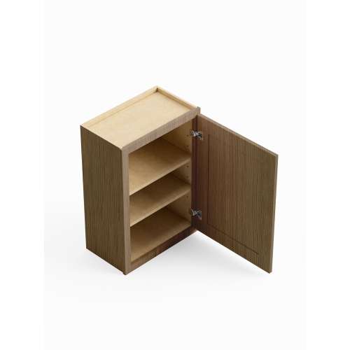 SMW0930R-ASM-FR01-TW Framington 9-in x 12-in x 30-in Assembled Remington Single Door Wall Cabinet With Right-Hand Opening Door, Tan Wood