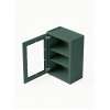 12 in. x 30 in. Assembled Wall Cabinet with Single Left-Hinged Remington Frame Clear Glass Door, Green, SMW1230GDL-ASM-FR01-GR-C