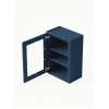 12 in. x 30 in. Assembled Wall Cabinet with Single Left-Hinged Remington Frame Clear Glass Door, Navy Blue, SMW1230GDL-ASM-FR01-NB-C