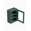 12 in. x 30 in. Assembled Wall Cabinet with Single Right-Hinged Remington Frame Clear Glass Door, Green, SMW1230GDR-ASM-FR01-GR-C