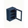 12 in. x 30 in. Assembled Wall Cabinet with Single Right-Hinged Remington Frame Clear Glass Door, Navy Blue, SMW1230GDR-ASM-FR01-NB-C