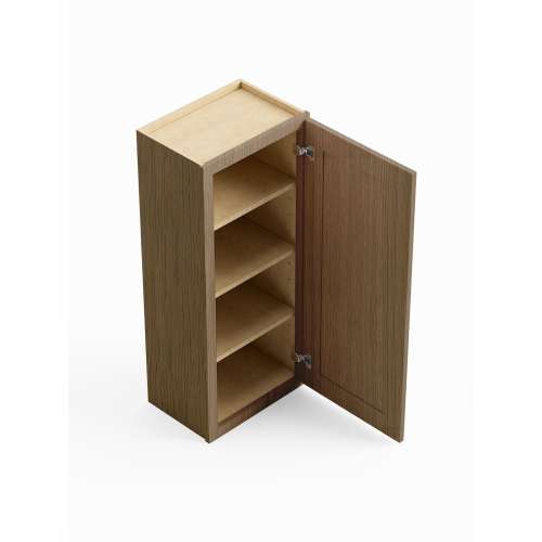 SMW2142R-ASM-FR01-TW Framington 21-in x 12-in x 42-in Assembled Remington Single Door Wall Cabinet With Right-Hand Opening Door, Tan Wood