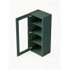 12 in. x 42 in. Assembled Wall Cabinet with Single Left-Hinged Remington Frame Clear Glass Door, Green, SMW1242GDL-ASM-FR01-GR-C