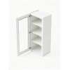 12 in. x 42 in. Assembled Wall Cabinet with Single Left-Hinged Remington Frame Clear Glass Door, White, SMW1242GDL-ASM-FR01-WH-C