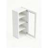 12 in. x 42 in. Assembled Wall Cabinet with Single Right-Hinged Remington Frame Clear Glass Door, White, SMW1242GDR-ASM-FR01-WH-C