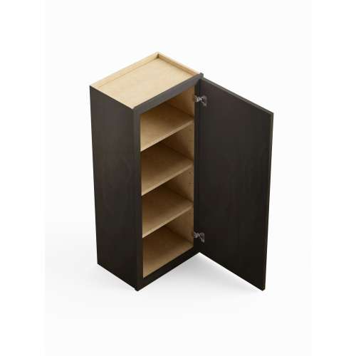 SMW0942R-ASM-FR02-SG Framington 9-in x 12-in x 42-in Assembled Latitude Single Door Wall Cabinet With Right-Hand Opening Door, Smokey Grey