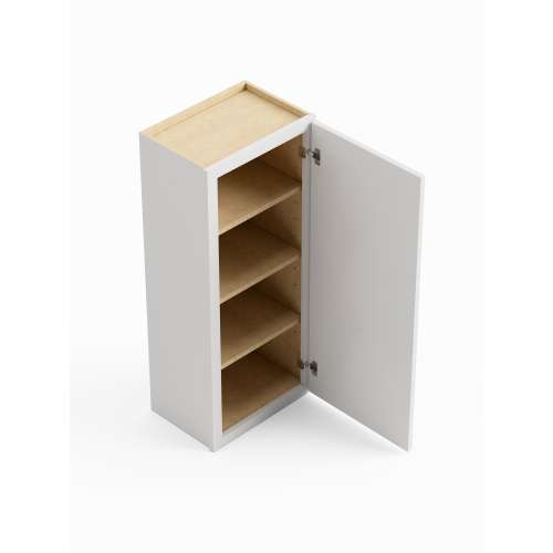 SMW1542R-ASM-FR02-WH Framington 15-in x 12-in x 42-in Assembled Latitude Single Door Wall Cabinet With Right-Hand Opening Door, White