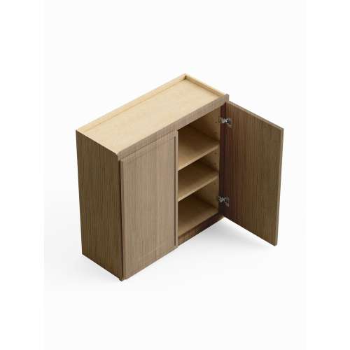 SMW3936-ASM-FR02-TW Framington 39-in x 12-in x 36-in Assembled Latitude Double Door Wall Cabinet, Tan Wood