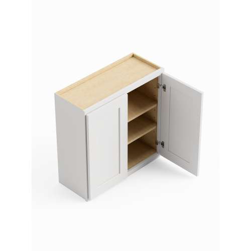 SMW3330-ASM-FR01-WH Framington 33-in x 12-in x 30-in Assembled Remington Double Door Wall Cabinet, White