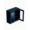 39 in. x 30 in. Assembled Wall Cabinet with Double Remington Frame Clear Glass Doors, Navy Blue, SMW3930GD-ASM-FR01-NB-C