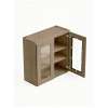 39 in. x 30 in. Assembled Wall Cabinet with Double Remington Frame Clear Glass Doors, Tan Wood, SMW3930GD-ASM-FR01-TW-C
