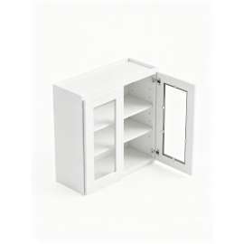 Framington 27 in. x 36 in. Ready to Assemble Wall Cabinet with Double Remington Frame Clear Glass Doors, White, SMW2736GD-RTA-FR01-WH-C