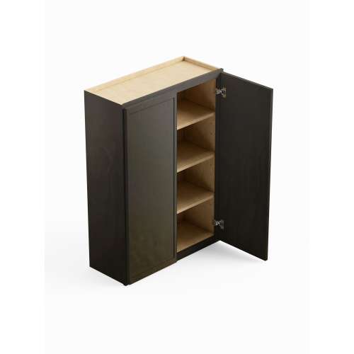 SMW3042-ASM-FR02-SG Framington 30-in x 12-in x 42-in Assembled Latitude Double Door Wall Cabinet, Smokey Grey