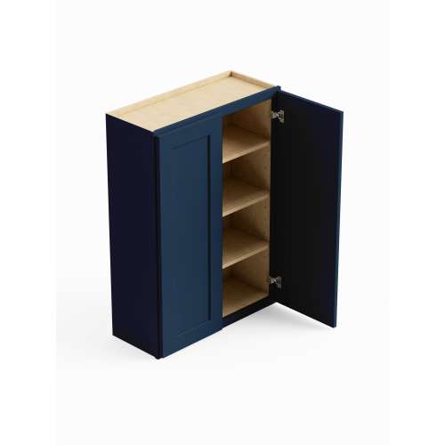 SMW2442-ASM-FR01-NB Framington 24-in x 12-in x 42-in Assembled Remington Double Door Wall Cabinet, Navy Blue