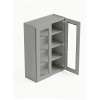 Framington 36 in. x 42 in. Ready to Assemble Wall Cabinet with Double Remington Frame Clear Glass Doors, Light Grey, SMW3642GD-RTA-FR01-LG-C