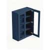 Framington 36 in. x 42 in. Ready to Assemble Wall Cabinet with Double Remington Frame Clear Glass Doors, Navy Blue, SMW3642GD-RTA-FR01-NB-C