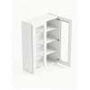 Framington 36 in. x 42 in. Ready to Assemble Wall Cabinet with Double Remington Frame Clear Glass Doors, White, SMW3642GD-RTA-FR01-WH-C