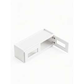 Framington 30 in. x 15 in. Ready to Assemble Wall Cabinet with Remington Frame Clear Glass Door, White, SMW3015GD-RTA-FR01-WH-C