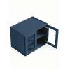 Framington 36 in. x 24 in. x 24 in. Ready to Assemble Wall Refrigerator Cabinet with Remington Frame Clear Glass Door, Navy Blue, SMW362424GD-RTA-FR01-NB-C