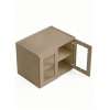 Framington 36 in. x 24 in. x 24 in. Ready to Assemble Wall Refrigerator Cabinet with Remington Frame Clear Glass Door, Tan Wood, SMW362424GD-RTA-FR01-TW-C