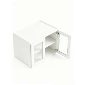 Framington 36 in. x 24 in. x 24 in. Ready to Assemble Wall Refrigerator Cabinet with Remington Frame Clear Glass Door, White, SMW362424GD-RTA-FR01-WH-C