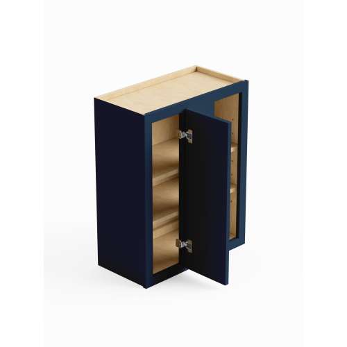 SMWBC2730L-ASM-FR02-NB Framington 27-in x 12-in x 30-in Assembled Latitude Blind Wall Cabinet With Left-Hand Door, Navy Blue