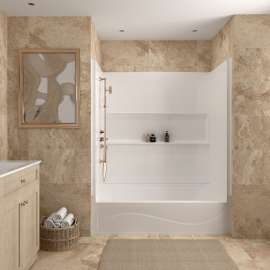 Samuel Mueller Revolution 60 x 30 x 17 in. SMC Alcove Bathtub, Left-Hand Drain, White, SMRTTR6030L-31