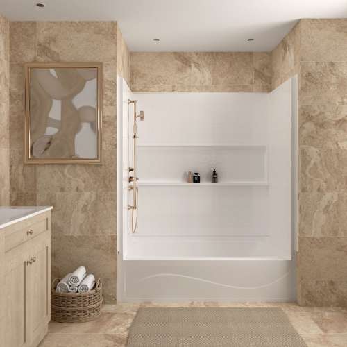 Samuel Mueller Revolution 60 x 30 x 17 in. SMC Alcove Bathtub, Left-Hand Drain, White, SMRTTR6030L-31