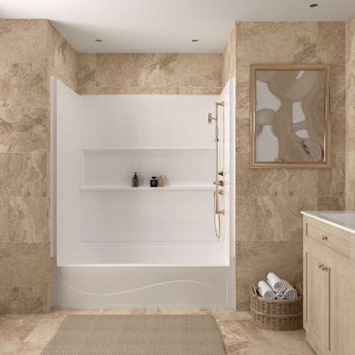 Samuel Mueller Revolution 60 x 30 x 17 in. SMC Alcove Bathtub, Right-Hand Drain, White, SMRTTR6030R-31