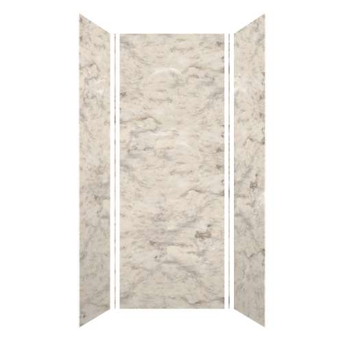 Monterey 36-in x 36-in x 96-in Glue to Wall 3-Piece Shower Wall Kit, Creme/Velvet