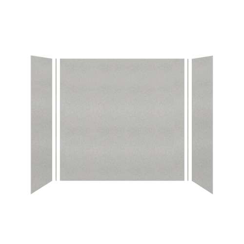 Samuel Mueller Monterey 60-in x 36-in x 72-in Glue to Wall 3-Piece Tub Wall Kit, Grey Stone/Velvet