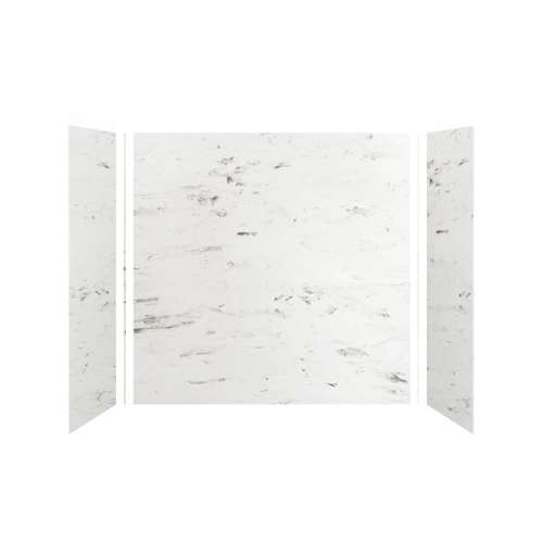 Monterey 60-in x 36-in x 72-in Glue to Wall 3-Piece Tub Wall Kit, Carrara/Velvet