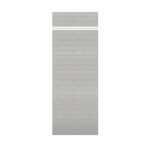 Samuel Mueller Monterey 36-in x 84+12-in Glue to Wall Transition Wall Panel, Grey Stone/Tile