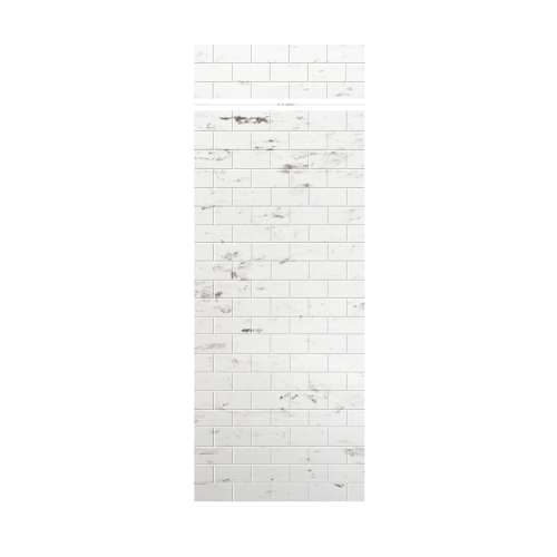 Monterey 36-in x 84+12-in Glue to Wall Transition Wall Panel, Carrara/Tile
