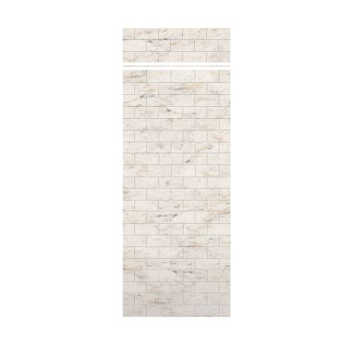 Monterey 36-in x 84+12-in Glue to Wall Transition Wall Panel, Butterscotch/Tile