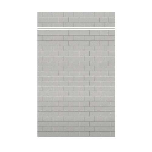 Monterey 60-in x 84+12-in Glue to Wall Transition Wall Panel, Grey Stone/Tile